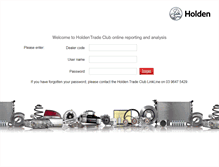 Tablet Screenshot of dealer.holdentradeclub.com.au